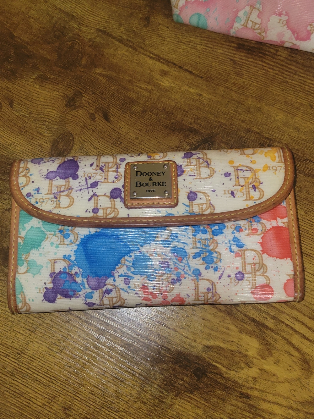 Dooney & Bourke Multicolor Paint-Splash Continental Wallet